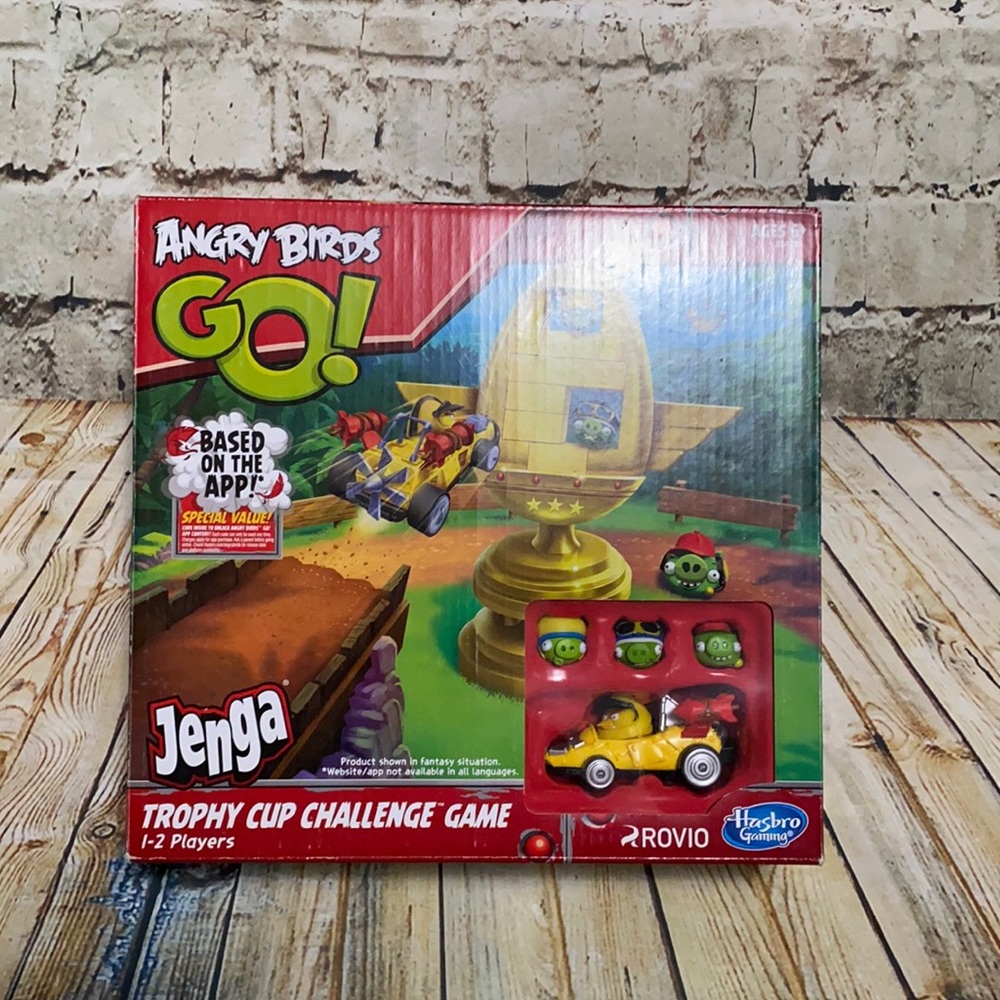 Rare Hasbro Gaming Angry Birds Go! Jenga Trophy Cup Challenge Game actio… - Picture 1 of 8